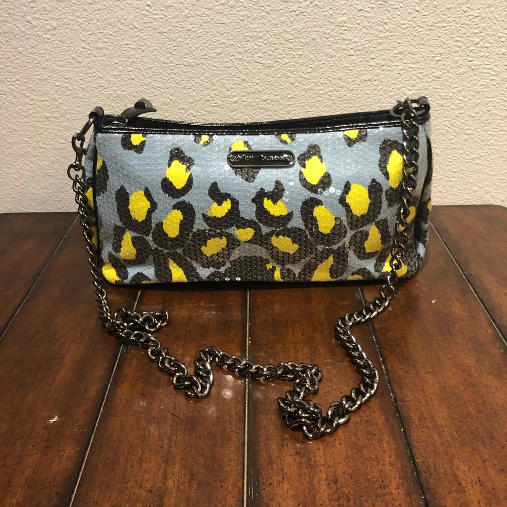 Betsy Johnson Yellow & Blue Cheetah Crossbody NWOT